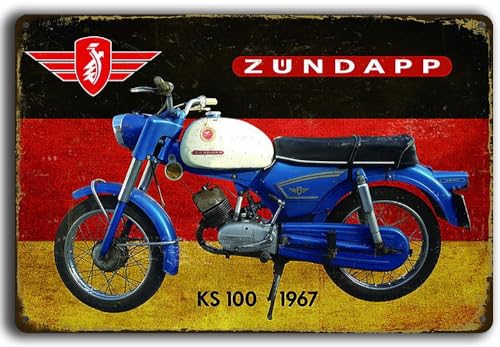 LUCKYLINDE - Blechschild passend für Zündapp Moped Fans - Retro Oldtimer Schild, Werkstatt, Garagen Deko (20 x 30 cm) von LuckyLinde