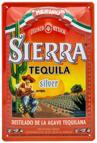 Retro Tequila Blechschild - Shots Mexiko Bar Deko Schild - hochwertig geprägtes Stahlblech - 3D Effekt - 30 x 20 cm von LuckyLinde