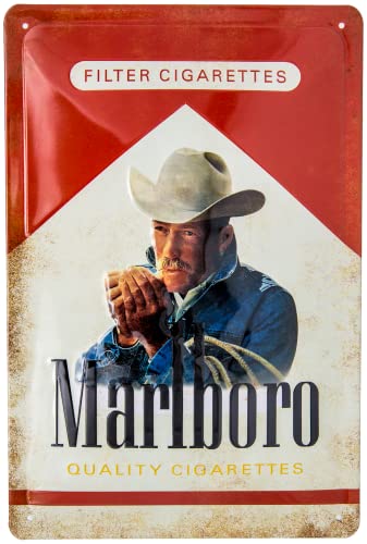 Vintage Retro Zigaretten Reklame - passend für Marlboro USA Fans - hochwertig geprägtes Stahlblech - 3D Effekt - 30 x 20 cm Vintage Retro Zigaretten Reklame - passend für Marlboro USA Fans - hochwertig geprägtes Stahlblech - 3D Effekt - 30 x 20 cm von LuckyLinde