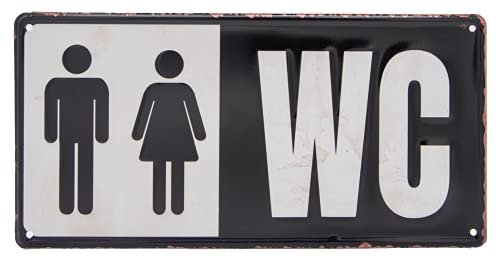 WC Blechschild, geprägtes Toiletten Deko Hinweis Schild, Türschild, Wand Dekoration, 30 x 15 cm von LuckyLinde