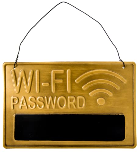 WIFI - Passwort Deko Blechschild - beschreibbar mit Kreide - Café, Kneipe, Restaurant Deko Hinweis Schild mit Kordel, 30 x 20 cm von LuckyLinde