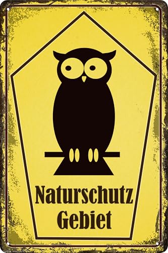 LUCKYLINDE - Wetterfestes Gartenschild für den Außenbereich, Blechschild - Hinweisschild: Naturschutzgebiet – 14 x 20 cm (Eule) LUCKYLINDE - Wetterfestes Gartenschild für den Außenbereich, Blechschild - Hinweisschild: Naturschutzgebiet – 14 x 20 cm (Eule) von LuckyLinde
