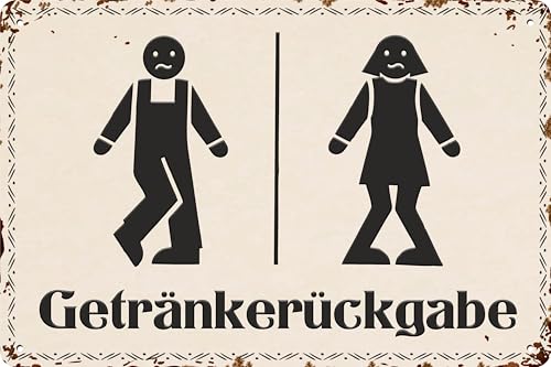 Wetterfestes 14 x 20 cm Blechschild, Wandschild, Türschild lustiger Spruch: Getränkerückgabe Wetterfestes 14 x 20 cm Blechschild, Wandschild, Türschild lustiger Spruch: Getränkerückgabe von LuckyLinde