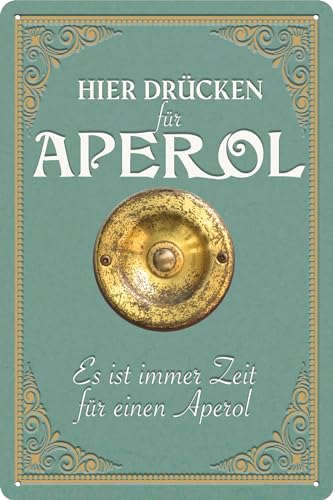 Wetterfestes 30 x 20 cm Blechschild – Aperol Spritz Übersicht, Rezept, Hinweis Tafel – lustiger Spruch von LuckyLinde