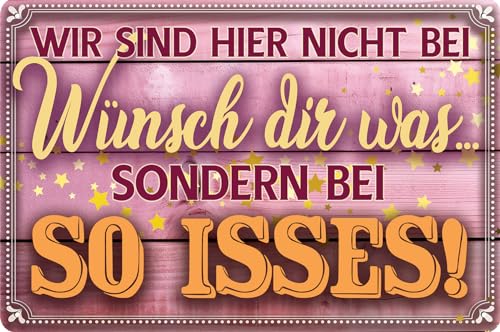 Wetterfestes 30 x 20 cm Blechschild mit lustigen Spruch: „Wir sind hier nicht bei Wünsch-Dir-Was sondern bei So-Isses“ Wetterfestes 30 x 20 cm Blechschild mit lustigen Spruch: „Wir sind hier nicht bei Wünsch-Dir-Was sondern bei So-Isses“ von LuckyLinde