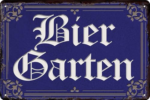 Wetterfestes Biergarten, Garten, Kneipen Deko Schild - passend für Bier und Bar Fans, Liebhaber und Genießer 30x20 cm (Holz) von LuckyLinde