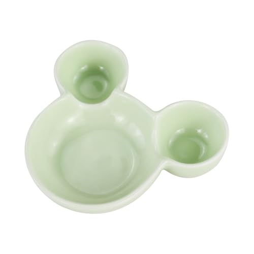 LuckyOpt Hamster Futternapf, Niedliche Mausform Keramik Hamster Wassernapf Leicht zu Reinigen, Meerschweinchen Schüssel Futternapf für Kleintiere, Igel, Eichhörnchen, Nagetiere, Zuckergleiter (Grün) von LuckyOpt