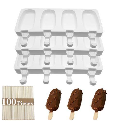 3 Stück Eisformen Silikon ,Eisformen Eis am Stiel Popsicle Formen Set,Cake Pop Ice Lolly Mould ,BPA-Freie, umfassen100 Stück Holzstäbchen- für alle Arten von Desserts Eis, Kuchen & Schokolade 3 Stück Eisformen Silikon ,Eisformen Eis am Stiel Popsicle Formen Set,Cake Pop Ice Lolly Mould ,BPA-Freie, umfassen100 Stück Holzstäbchen- für alle Arten von Desserts Eis, Kuchen & Schokolade von LuckyQianyi