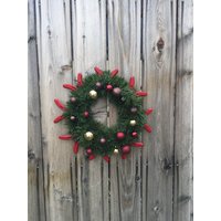 Hufeisen Kranz - Weihnachtskranz Hufeisen-Türschild Tür Kleiderbügel Türschild Weihnachtskranz von LuckyShoeCreation