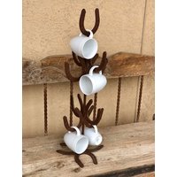 Kaffeebecher Halter - Pferdeschuh Dekor Kunst Kaffeezubehör Kaffeetasse Display Baum von LuckyShoeCreation
