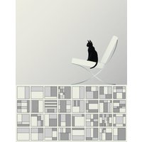 Architektur Katze - Barcelona Chair Kunstdruck von LuckySkye