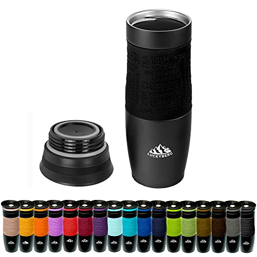 LUCKYBERG Thermobecher 480ml Isolierbecher in vielen Farben Travel Mug, Thermoskanne doppelwandig für heißes und kaltes Geträn, Vakuum-isolierter Reisebeche| 360°Trinköffnung|LB_40 von Luckyberg