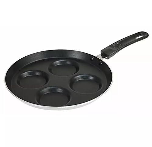 Luckyberg Bratpfanne zum Braten von Eiern, Eierpfanne & Pancake mit einem Durchmesser von 24 cm | 4 gleiche Bratmulden | Antihaft-Pfanne, zwei Farben zur Auswahl. (Schwarz) von Luckyberg