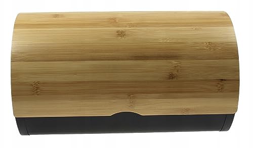 Luckyberg Elegant Brotkästen, Brotaufbewahrungsbox, Geräumiger Brotkasten aus Metall und Bambus, Brot und Kekse Lange Aufbewahren und Frisch, 38x25x21cm von Luckyberg