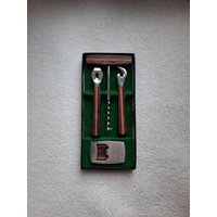 Vintage Flaschenöffner Aus Metall Und Holz von Luckylote