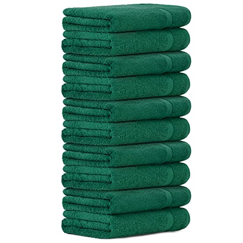 Luckytowel 10er Set Duschtücher 70x140 cm 100% Baumwolle, 600g/m² Oeko-Tex Duschtuch-Set 10er Pack Grün von Luckytowel