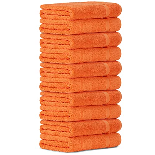 Luckytowel 10er Set Saunatücher 80x200 cm 100% Baumwolle, 600g/m² Oeko-Tex Saunatuch-Set 10er Pack Orange von Luckytowel