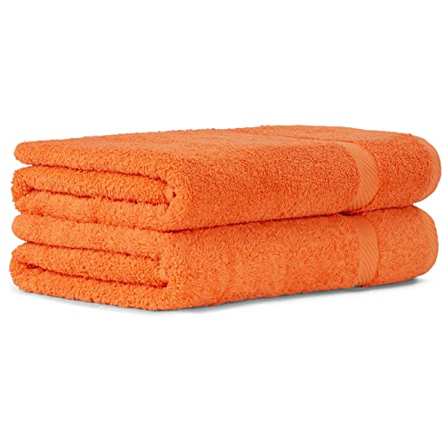 Luckytowel 2er Duschtuch Set 100% Baumwolle, 70x140cm Handtücher, 2er Pack Badetuch Orange Luckytowel 2er Duschtuch Set 100% Baumwolle, 70x140cm Handtücher, 2er Pack Badetuch Orange von Luckytowel