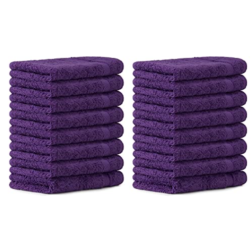 Luckytowel 50er Pack Seiftücher 30x30 cm aus 100% Baumwolle - 600g/m² Oeko-Tex Waschlappen Set 50 Stück Lila von Luckytowel