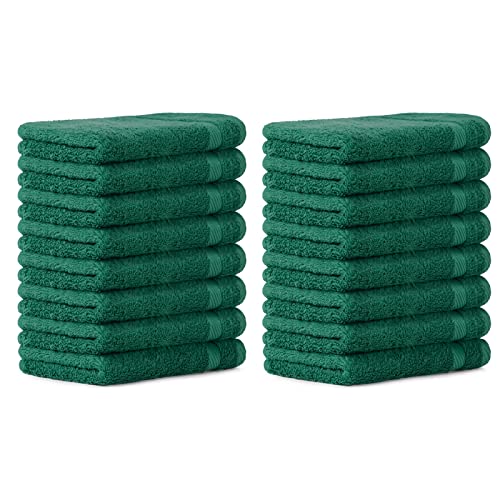 Luckytowel 50er Pack Seiftücher 30x30 cm aus 100% Baumwolle - 600g/m² Oeko-Tex Waschlappen Set 50 Stück Grün von Luckytowel