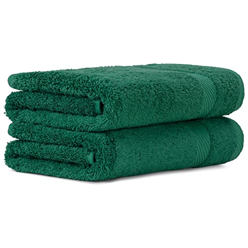 Luckytowel Handtücher Set 50x100 cm 100% Baumwolle, Handtuch-Set 2er Pack Grün von Luckytowel