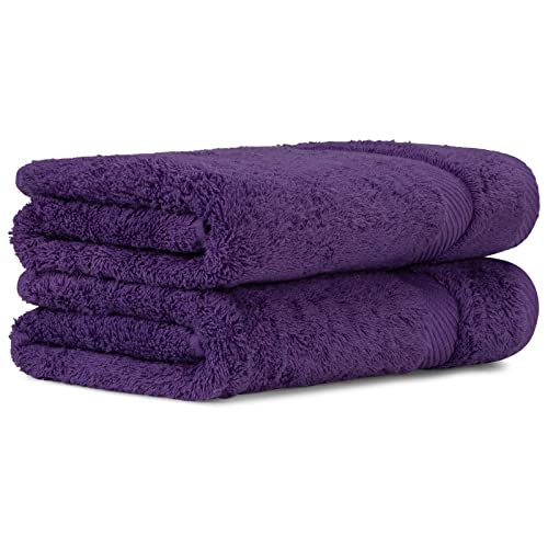 Luckytowel Handtücher Set 50x100 cm 100% Baumwolle, Handtuch-Set 2er Pack Lila von Luckytowel