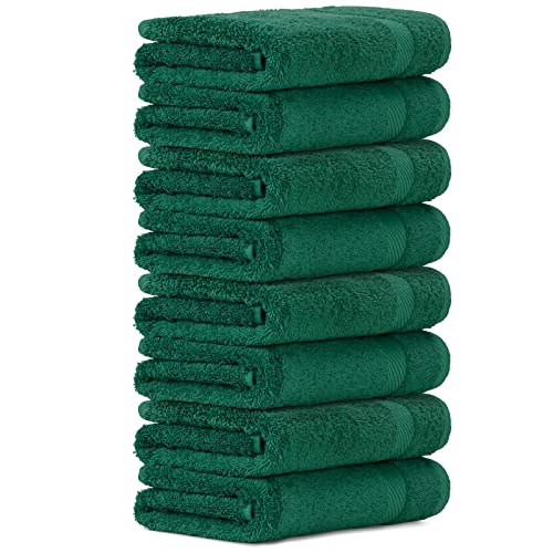 Luckytowel Handtücher Set 50x100 cm groß 100% Baumwolle, 600g/m² Oeko-Tex Handtuch-Set 8er Pack Grün von Luckytowel