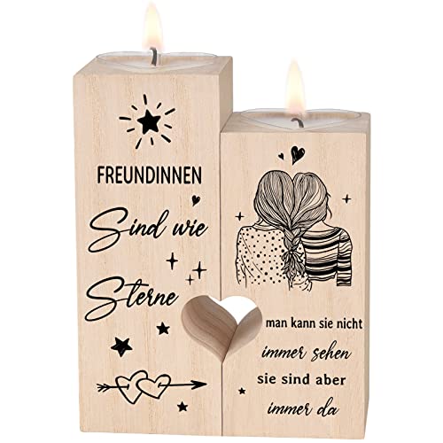 Freundinnen Sind Wie Sterne,Kerzenständer-Geschenke für Freundin,Freundin Geschenk, Beste Freundin Geschenke, Geburtstagsgeschenk für Freundin Freundinnen, Geschenk Freundin Geburtstag Weihnachten von Luckyyds