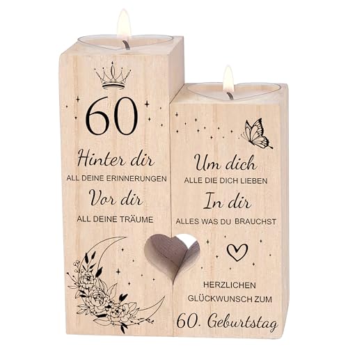 60 Geburtstag Frau Mann,Kerzenständer,60 Geburtstag Deko Geschenkideen,Geburtstagsgeschenk für Vater, Mama, Frau,Schwester, Freundin 60 Geburtstag Frau Mann,Kerzenständer,60 Geburtstag Deko Geschenkideen,Geburtstagsgeschenk für Vater, Mama, Frau,Schwester, Freundin von Luckyyds