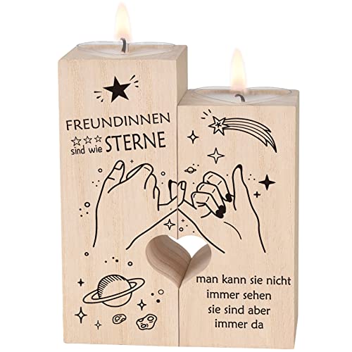 Kerzenständer-Geschenke für Freundin,Freundin Geschenk, Beste Freundin Geschenke, Geburtstagsgeschenk für Freundin Freundinnen, Geschenk Freundin Geburtstag Weihnachten(Freundinnen Sind Wie Sterne) von Luckyyds