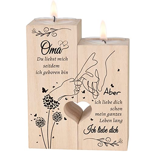 Geschenk Oma Geburtstag，Kerzenständer - Oma Geschenke zum Weihnachten，Sinnvolle Geschenke Für Oma von Luckyyds