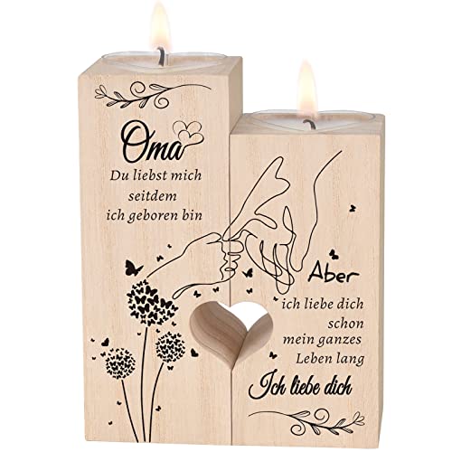 Kerzenständer-Oma Geschenk,Geschenk Oma Geburtstag，Beste Oma Geschenke，Oma Geschenke zum Weihnachten，Sinnvolle Geschenke Für Oma von Luckyyds