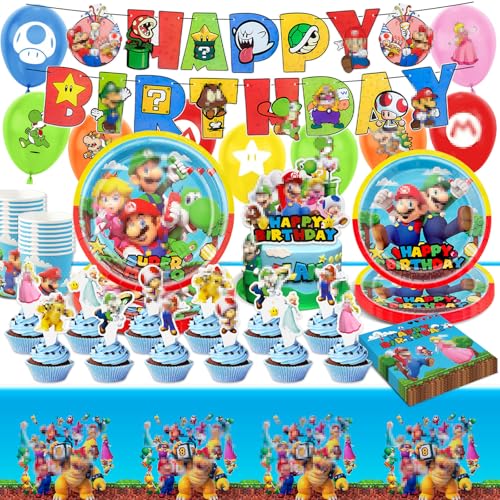 Geburtstag Ballon Partygeschirr Deko Kinder- Bros Ballons Pappteller Tischdecke Banner Tortendeko Cake Topper Kindergeburtstag Junge Mädchen Birthday Party Tableware Supplies Teller Servietten Tassen Geburtstag Ballon Partygeschirr Deko Kinder- Bros Ballons Pappteller Tischdecke Banner Tortendeko Cake Topper Kindergeburtstag Junge Mädchen Birthday Party Tableware Supplies Teller Servietten Tassen von Luclay