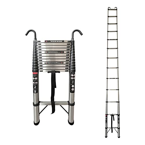 5M Teleskopleiter ausziehbar Abnehmbarer Haken Faltleiter 150kg Tragfähigkeit 16.5ft Edelstahl Leiter von Lucn