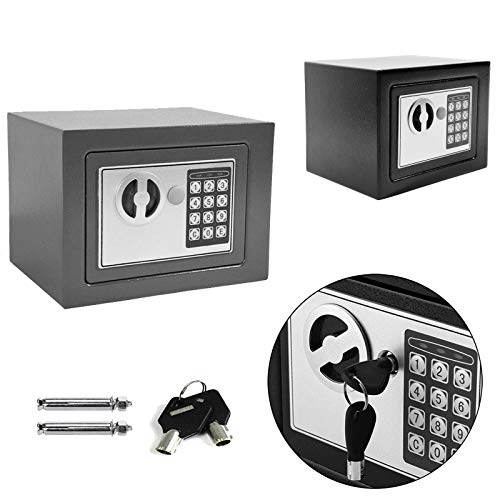 Klein Elektronik Safe Tresor mit zahlenschloss und 2 Notschlüssel Wasserdichte Sicherheitsbox Wandtresor 23 x 17 x 17 cm 4,6 l Grau von Lucn