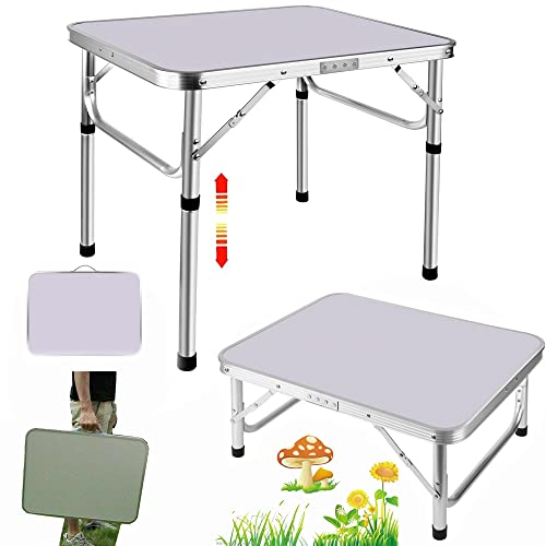 Lucn 60 cm faltbarer Campingtisch, tragbarer faltbarer Picknicktisch für den Innen- und Außenbereich, Balkon, Markt, Küche, Arbeitstisch, 2 Höhen 20 cm/56 cm, Tischplattengröße: 60 x 45 cm von Lucn