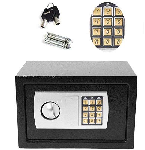 Mittel Safe Tresore Feuerfest Elektronisch Geldtresor 8.5L mit digitaler Tastatur 2 Tasten 200x310x200MM Wandtresor Zahlenschloss Safe für zu Hause Schwarz Stahlsafe von Lucn