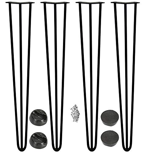 Möbelfüße, 4er Set, Hairpin Legs Austauschbare Tisch &Schrank Beine Haarnadelbeine Tischgestell, mit Bodenschoner und Schrauben Verfügbar in Höhe von 10cm-71cm von Lucn