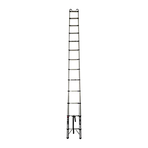 Teleskopleiter ausziehbar Legen faltende Leiter 150kg Tragfähigkeit 5m/16.5ft Edelstahl Leiter mit Dachhaken Kit von Lucn