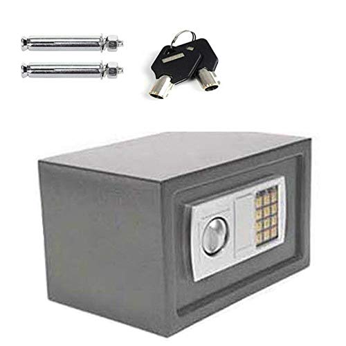 Tresor Elektronik Zahlenschloss Doppelstahlbolzen Montagematerial Safe Möbeltresor Doppelbartschloss 31x20x20cm 8,5 l Grau von Lucn