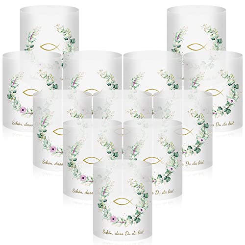 12 Stück Windlicht Tischlicht deko, Kommunion Konfirmation , Fisch Mädchen Junge, Schön DASS du da bist Erstkommunion Tischdeko für Teelichter oder LED-Kerzen Taufe 12 Stück Windlicht Tischlicht deko, Kommunion Konfirmation , Fisch Mädchen Junge, Schön DASS du da bist Erstkommunion Tischdeko für Teelichter oder LED-Kerzen Taufe von Lucomb