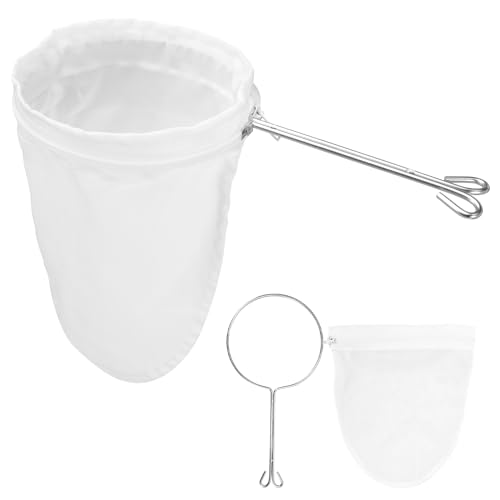 2 Sets wiederverwendbare Netz-Siebbeutel, Seihtuchbeutel zum Abseihen, Stoffsieb zum Entsaften von Nussmilch (kleine Größe) von Lucxhcky