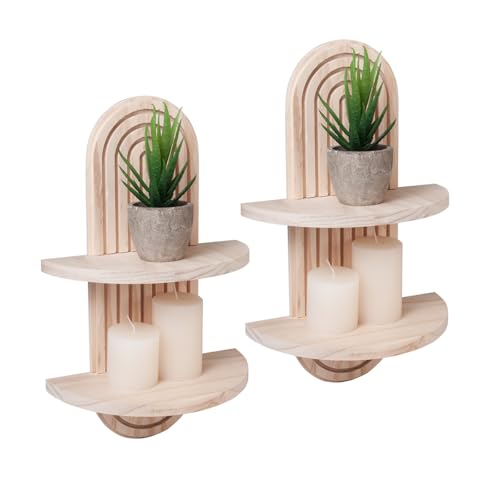 Lucxhcky Doppelwandregale aus Holz, Boho-Motiv, schwebende Regale aus der Mitte des Jahrhunderts – rustikale Hängeregale aus Holz für Kinderzimmer, Schlafzimmer, Badezimmer, Wohnzimmer, Küche Lucxhcky Doppelwandregale aus Holz, Boho-Motiv, schwebende Regale aus der Mitte des Jahrhunderts – rustikale Hängeregale aus Holz für Kinderzimmer, Schlafzimmer, Badezimmer, Wohnzimmer, Küche von Lucxhcky