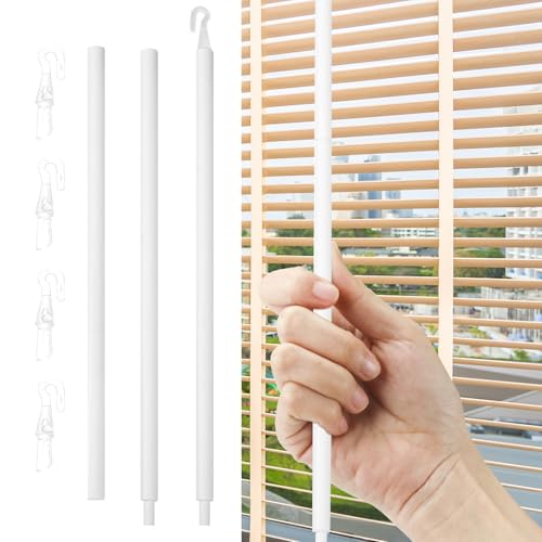 Lucxhcky Rollostab Ersatz mit Haken, Fensterrollo Neigungsstab mit Haken und Griff, Jalousienöffner Horizontale Fensterrollos Vertikaljalousien für Fenster (89) von Lucxhcky