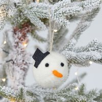 Schneemann Christbaumkugel, Gefilzte Baumdekor, Tischdeko Gefilzt, Filz von LucyAntwisGifts