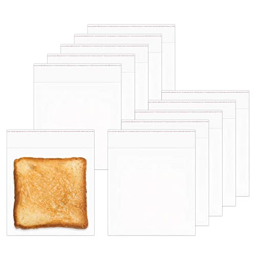 Selbstklebende Cellophantaschen 15x15cm 100pcs Versiegelbare Kunststoff Taschen 50µm Transparente Square Zellophan Beutel Klare Klebeverschluss Plastiktüten für Süßigkeiten Schokolade Bäckerei Cookies von LucyStudio