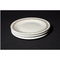 Satz Von 4 Vintage Grindley Normandie Dessert Teller 7 Zoll Restaurant Ware Vitrifiziert England Ironstone Hotelware Alpha Blau Htf von LucysMidCentury