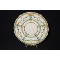 Ambassador Ware Soho Pottery England Speiseteller Ladegerät Anzeigeplatte Servierplatte 11 "Erhabener Blume Geprägter Punktrand Crazing von LucysMidCentury