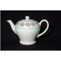 Delphatic Ware Barratts England Teekanne Deckel Verzierter Türkisblauer Bandgoldblatt Vintage Sehr Guter Zustand Goldstreifen Barratt von LucysMidCentury