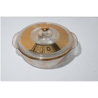 Fire King Culver 22K Gold Oven Glass Auflaufform 1960Er Jahre Deckel 2 Qt Backformvintage Covered Casserole Quart Gesprenkelt Made in Usa Fire King Culver 22K Gold Oven Glass Auflaufform 1960Er Jahre Deckel 2 Qt Backformvintage Covered Casserole Quart Gesprenkelt Made in Usa von LucysMidCentury